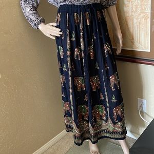 Boho Fall Sequin Maxi Skirt sz S M L